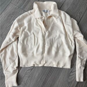 Calvin Klein Cream Collared Sweatshirt